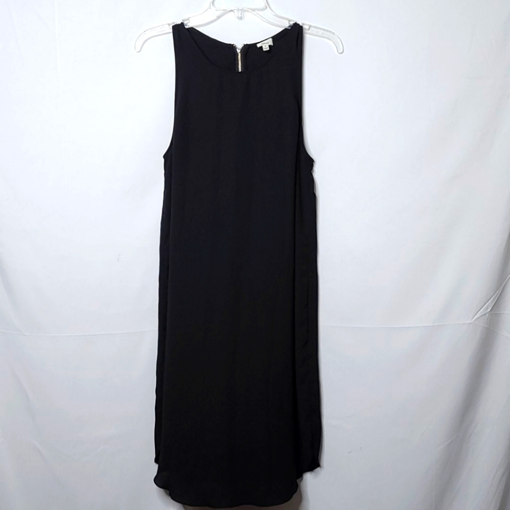 Wilfred black sleeveless scoop neck zip in back party dress pockets sz M